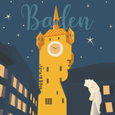 Vintage Baden – Stadtturm im Advent – Postkarte – A6 – Reana.Design